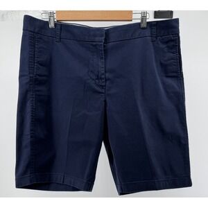 J. Crew navy Chino Shorts Womens 16 High Rise Classic Preppy Stretch Summer